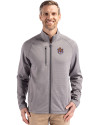 LSU Tigers College Vault Cutter & Buck Peshastin Fleece Recycled Mens Full Zip Jacket Elemental Grey Heather Front Thumbnail Image