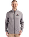 Ohio State Buckeyes- Cutter & Buck Peshastin Fleece Recycled Mens Full Zip Jacket Elemental Grey Heather Front Thumbnail Image