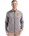 Tennessee Volunteers Cutter & Buck Peshastin Fleece Recycled Mens Full Zip Jacket Elemental Grey Heather Front Thumbnail Image