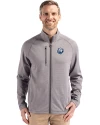 The Citadel Bulldogs Cutter & Buck Peshastin Fleece Recycled Mens Full Zip Jacket Elemental Grey Heather Front Thumbnail Image