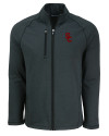USC Trojans Cutter & Buck Peshastin Fleece Recycled Mens Full Zip Jacket Black Heather Mannequin Thumbnail Image