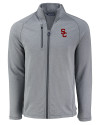 USC Trojans Cutter & Buck Peshastin Fleece Recycled Mens Full Zip Jacket Elemental Grey Heather Mannequin Thumbnail Image
