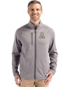 Appalachian State Mountaineers Cutter & Buck Peshastin Fleece Recycled Mens Full Zip Jacket Elemental Grey Heather Front Thumbnail Image
