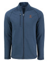 Texas Longhorns Alumni Cutter & Buck Peshastin Fleece Recycled Mens Full Zip Jacket Navy Blue Heather Mannequin Thumbnail Image