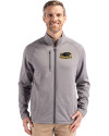 Wisconsin-Milwaukee Panthers Cutter & Buck Peshastin Fleece Recycled Mens Full Zip Jacket Elemental Grey Heather Front Thumbnail Image