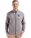 Kentucky Wildcats Cutter & Buck Peshastin Fleece Recycled Mens Full Zip Jacket Elemental Grey Heather Front Thumbnail Image