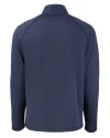 New Hampshire Wildcats College Vault Cutter & Buck Peshastin Fleece Recycled Mens Full Zip Jacket Navy Blue Heather Mannequin Back Thumbnail Image