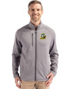 Oregon Ducks Cutter & Buck Peshastin Fleece Recycled Mens Full Zip Jacket Elemental Grey Heather Front Thumbnail Image