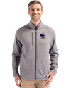 Delaware Fightin' Blue Hens College Vault Cutter & Buck Peshastin Fleece Recycled Mens Full Zip Jacket Elemental Grey Heather Front Thumbnail Image