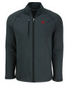 Nebraska Cornhuskers College Vault Cutter & Buck Peshastin Fleece Recycled Mens Full Zip Jacket Black Heather Mannequin Thumbnail Image