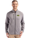 View image 1: NDSU Bison Cutter & Buck Peshastin Recycled Grid Fleece Mens Full Zip Jacket Elemental Grey Heather Front