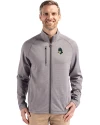 Michigan State Spartans College Vault Cutter & Buck Peshastin Fleece Recycled Mens Full Zip Jacket Elemental Grey Heather Front Thumbnail Image