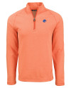 Boise State Broncos Cutter & Buck Peshastin Fleece Recycled Mens Half Zip Pullover College Orange Heather Mannequin Thumbnail Image