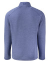 Boise State Broncos Cutter & Buck Peshastin Fleece Recycled Mens Half Zip Pullover Tour Blue Heather Mannequin Back Thumbnail Image