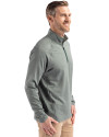 NDSU Bison Vintage Cutter & Buck Peshastin Fleece Recycled Mens Half Zip Pullover Hunter Heather Side Thumbnail Image
