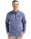 Middle Tennessee Blue Raiders Cutter & Buck Peshastin Fleece Recycled Mens Half Zip Pullover Tour Blue Heather Front Thumbnail Image