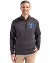 Air Force Falcons College Vault Cutter & Buck Peshastin Fleece Recycled Mens Half Zip Pullover Black Heather Front Thumbnail Image