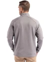 North Carolina Tar Heels College Vault Cutter & Buck Peshastin Fleece Recycled Mens Half Zip Pullover Elemental Grey Heather Back Thumbnail Image