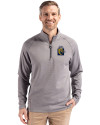 FIU Panthers College Vault Cutter & Buck Peshastin Fleece Recycled Mens Half Zip Pullover Elemental Grey Heather Front Thumbnail Image