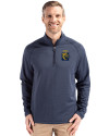 FIU Panthers College Vault Cutter & Buck Peshastin Fleece Recycled Mens Half Zip Pullover Navy Blue Heather Front Thumbnail Image
