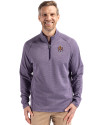 LSU Tigers College Vault Cutter & Buck Peshastin Fleece Recycled Mens Half Zip Pullover College Purple Heather Front Thumbnail Image