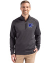 Memphis Tigers Cutter & Buck Peshastin Fleece Recycled Mens Half Zip Pullover Black Heather Front Thumbnail Image