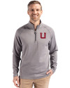 Utah Utes College Vault Cutter & Buck Peshastin Fleece Recycled Mens Half Zip Pullover Elemental Grey Heather Front Thumbnail Image