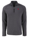 Nebraska Cornhuskers College Vault Cutter & Buck Peshastin Fleece Recycled Mens Half Zip Pullover Black Heather Mannequin Thumbnail Image