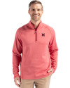 Miami University RedHawks - Cutter & Buck Peshastin Fleece Recycled Mens Half Zip Pullover Red Heather Front Thumbnail Image