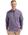 James Madison Dukes Cutter & Buck Peshastin Fleece Recycled Mens Half Zip Pullover College Purple Heather Front Thumbnail Image
