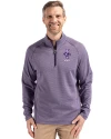 Kansas State Wildcats Wabash Vintage Cutter & Buck Peshastin Fleece Recycled Mens Half Zip Pullover College Purple Heather Front Thumbnail Image