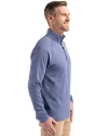 Tulsa Golden Hurricane Cutter & Buck Peshastin Fleece Recycled Mens Half Zip Pullover Tour Blue Heather Side Thumbnail Image