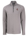 Louisville Cardinals College Vault Cutter & Buck Peshastin Fleece Recycled Mens Half Zip Pullover Elemental Grey Heather Mannequin Thumbnail Image