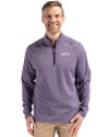 NYU Violets Cutter & Buck Peshastin Fleece Recycled Mens Half Zip Pullover College Purple Heather Front Thumbnail Image