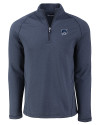 New Hampshire Wildcats College Vault Cutter & Buck Peshastin Fleece Recycled Mens Half Zip Pullover Navy Blue Heather Mannequin Thumbnail Image