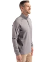 NC State Wolfpack Cutter & Buck Peshastin Fleece Recycled Mens Half Zip Pullover Elemental Grey Heather Side Thumbnail Image