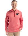 Clark Atlanta Panthers Cutter & Buck Peshastin Fleece Recycled Mens Half Zip Pullover Red Heather Front Thumbnail Image