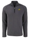 Bowie State Bulldogs Cutter & Buck Peshastin Fleece Recycled Mens Half Zip Pullover Black Heather Mannequin Thumbnail Image