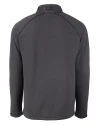 Bowie State Bulldogs Cutter & Buck Peshastin Fleece Recycled Mens Half Zip Pullover Black Heather Mannequin Back Thumbnail Image
