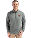 View image 7: Fort Wayne TinCaps Cutter & Buck Peshastin Recycled Grid Fleece Mens Half Zip Pullover Hunter Heather Front
