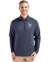 Scranton/Wilkes-Barre RailRiders Cutter & Buck Peshastin Fleece Recycled Mens Half Zip Pullover Navy Blue Heather Front Thumbnail Image