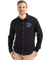 Memphis Tigers Cutter & Buck Advantage Tri-Blend Eco Soft Pique Long Sleeve Knitted Mens Button Up Black Front Thumbnail Image