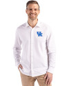 Kentucky Wildcats Cutter & Buck Advantage Tri-Blend Eco Soft Pique Long Sleeve Knitted Mens Button Up White Front Thumbnail Image