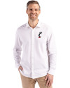 Cincinnati Bearcats Cutter & Buck Advantage Tri-Blend Eco Soft Pique Long Sleeve Knitted Mens Button Up White Front Thumbnail Image