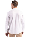 South Bend Cubs Cutter & Buck Advantage Tri-Blend Eco Soft Pique Long Sleeve Knitted Mens Button Up White Back Thumbnail Image