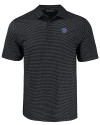 Boise State Broncos Cutter & Buck Pike Eco Shadow Check Print Recycled Mens Polo Black Mannequin Thumbnail Image