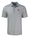 View image 7: Nebraska Cornhuskers College Vault Cutter & Buck Pike Recycled Shadow Check Print Mens Polo Polished Medium Gray Mannequin