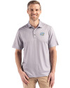 Southern University Jaguars Cutter & Buck Pike Eco Shadow Check Print Recycled Mens Polo Polished Medium Gray Front Thumbnail Image