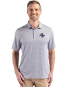 Tulsa Golden Hurricane Cutter & Buck Pike Eco Diamond Dot Print Recycled Mens Polo Black Front Thumbnail Image
