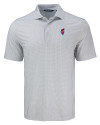 View image 3: Florida Gators Swinging Gator Cutter & Buck Pike Recycled Diamond Dot Print Mens Polo Polished Medium Gray Mannequin